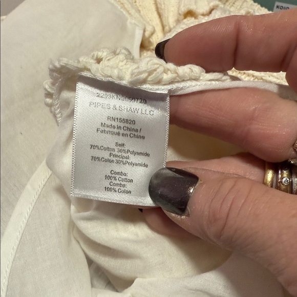 Veronica Beard Ivory Crochet Knit Sleeveless Sweater with Cotton Curved Back Hem - Picture 11 of 12